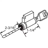 Key Cylinder Lock Set with Keys - Fix and Replace Sliding Patio Glass Door Handle Cylinder Keyed Locking Mechanism Set