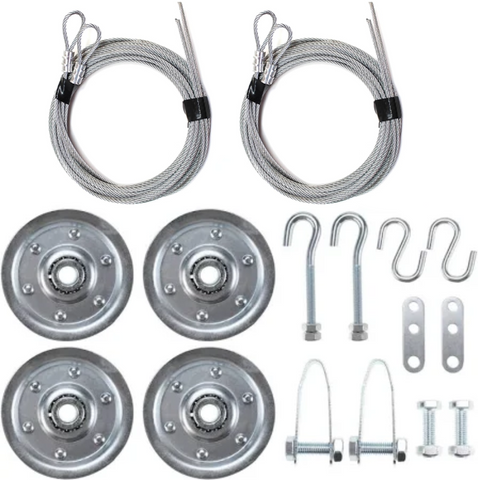 Garage Door Extension Bundle Kit with cables, pulleys, bolts and nuts for 7’ Feet Door